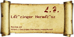 Lézinger Hermész névjegykártya